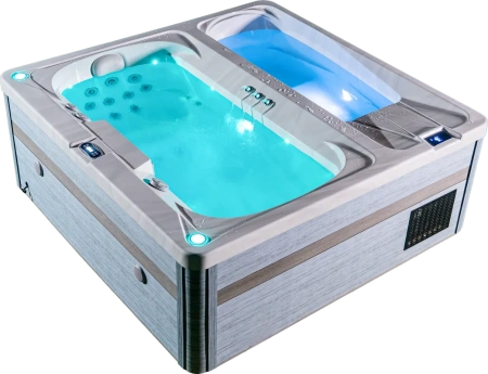 Гидромассажный бассейн с ледяной и горячей чашами Lovia IcyFlame